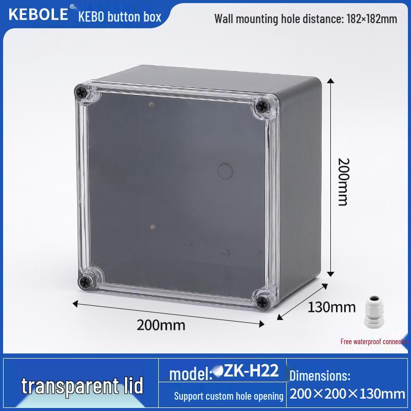 Transparent Waterproof ABS Plastic Junction Box for Indoor/Outdoor Power Supply & Monitor