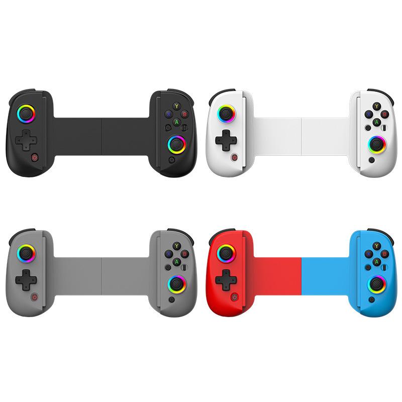 Controlador de Juego para Teléfono D8 RGB con Mango Extensible y Joystick de Efecto Hall de Seis Ejes para iOS, Android y Switch