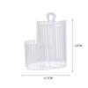Makeup Pad Storage Holder with Lid Waterproof Cotton Swab Organizer Durable Plastic Bathroom Canister for Countertop Vanity Storage