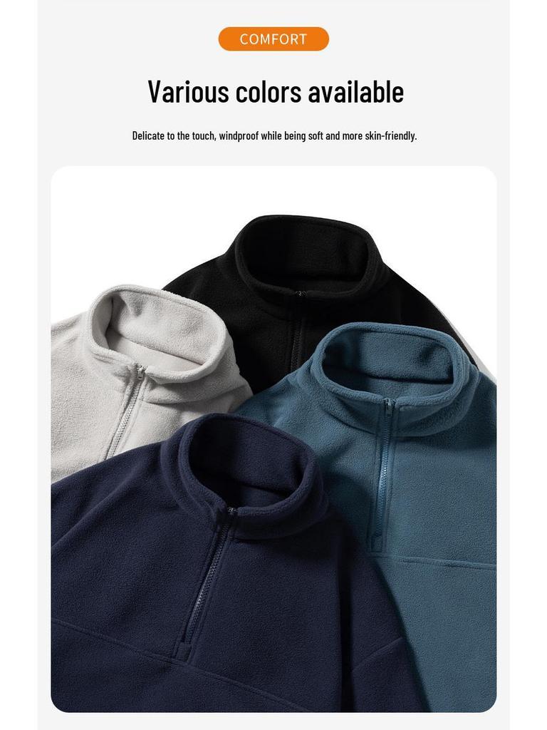 Bin Jie Men's Korean-Style Lambswool Fleece Jacket - Autumn/Winter Fashion