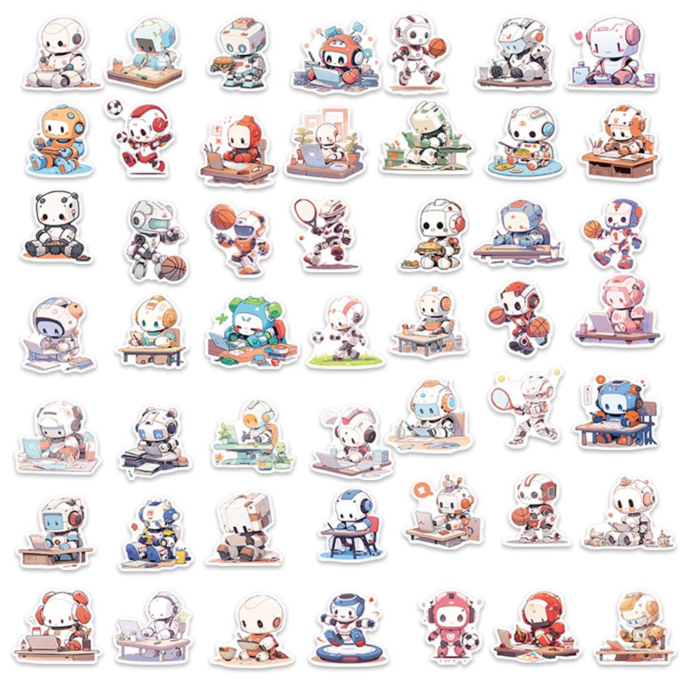 50 Cartoon Robot Graffiti Stickers Personalized Decorative Guitar Notebook Suitcase DIY Waterproof Stickers
