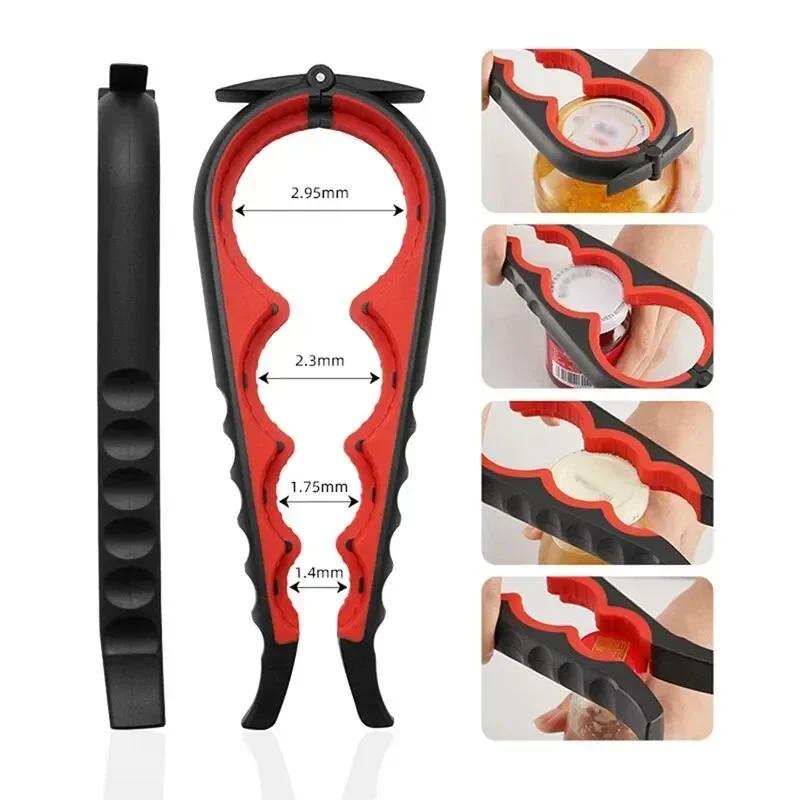 New Can Opener Multi Functional Four in One Beverage Bottle Opener Cap Twister Four Position Can Opener Anti Slip Cap Twister