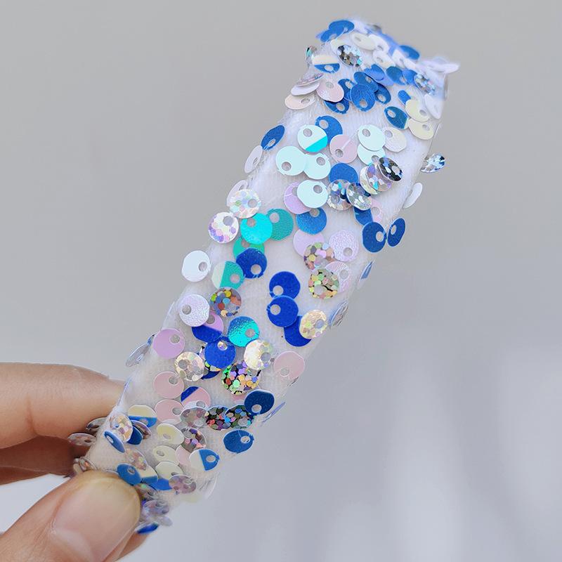 

Детская повязка на голову с широким краем и блестками, детская заколка для волос, очень милая повязка на голову для девочки