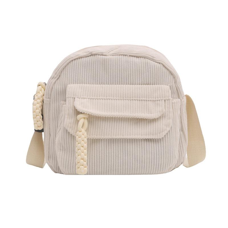 Вельветовая осенняя новая простая модная однотонная женская сумка, сумка через плечо, сумка через плечо, кампусная модная сумка белый