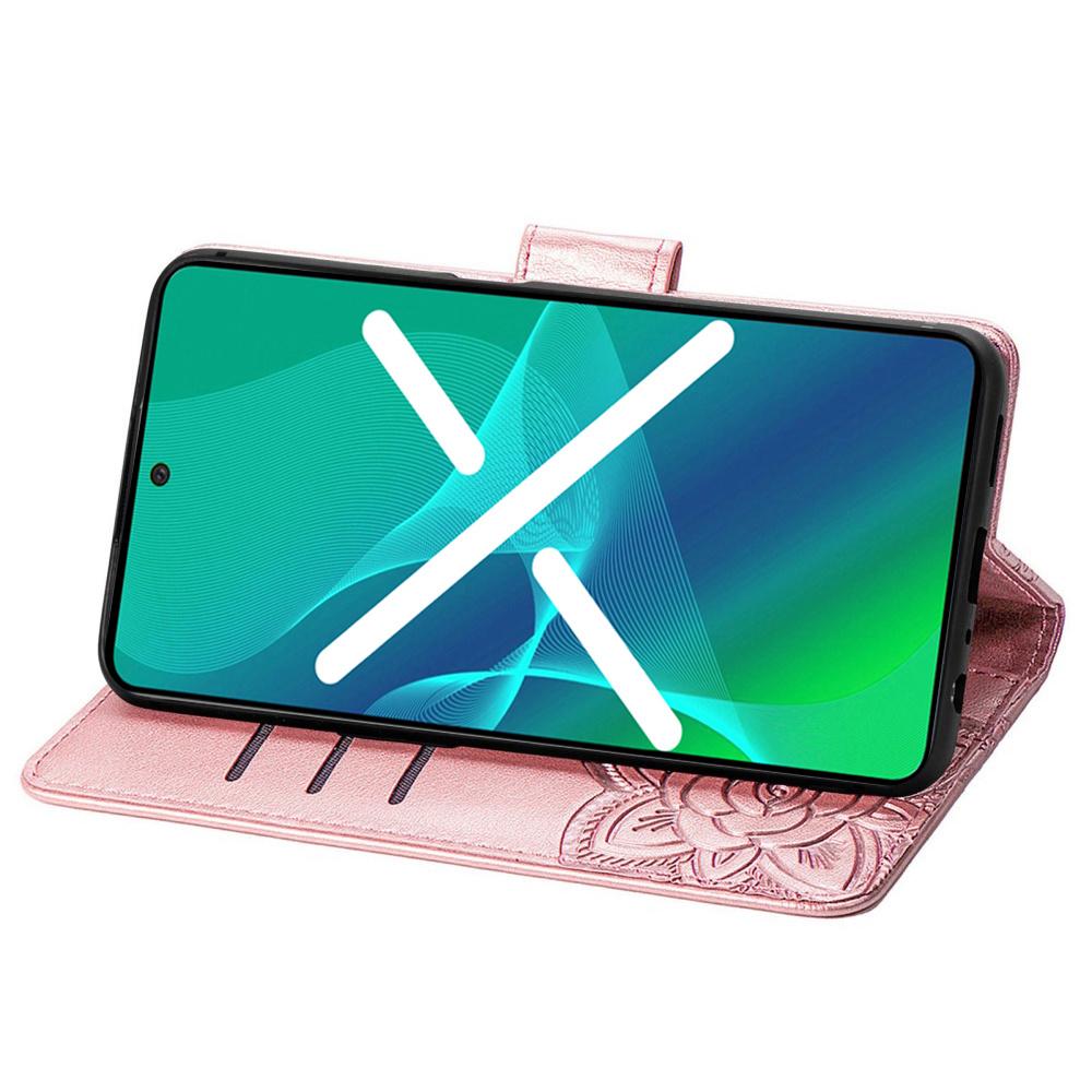 Flip case for Samsung Galaxy A54 5G, Butterfly, rose gold
