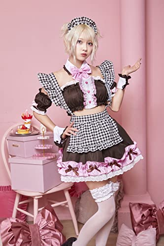 Clearstone Halloween Cosplay Pastel Fancy Maid Strawberry Women's Brown