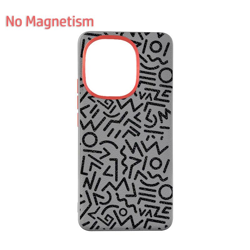 

For OnePlus 13S 1+ 13T Case Graffiti Magsafe Metal Aluminum Alloy Lens Frame Protection Anti-slip Grip Plain Vegan Leather Cover Artificial leather&OnePlus 13s
