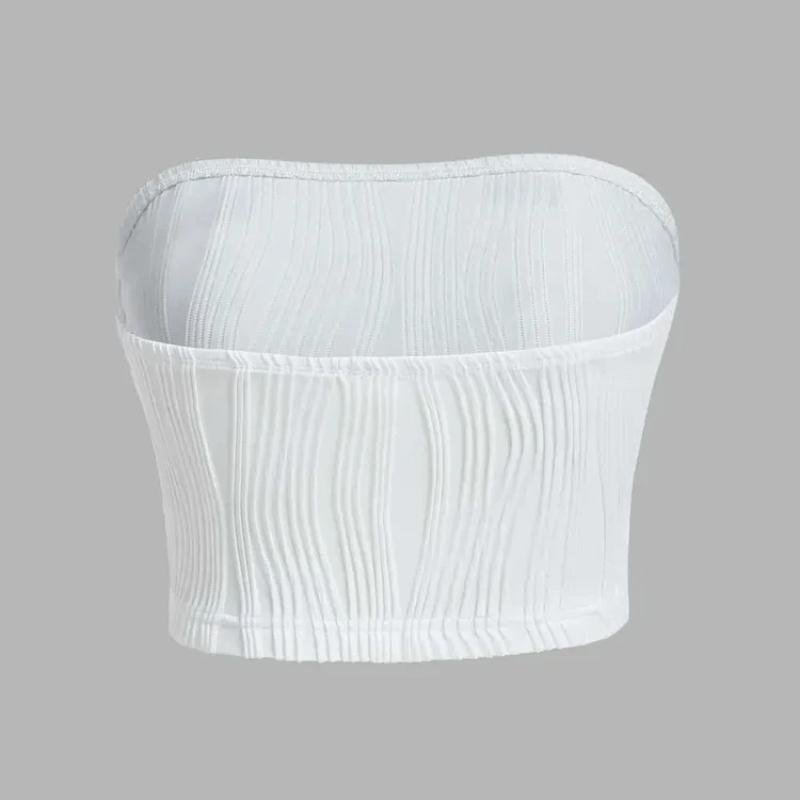 Women Summer Strapless Crop Tube Top Sexy Y2K Clothes Sleeveless Off The Shoulder Tank Top Streetwear Club Party