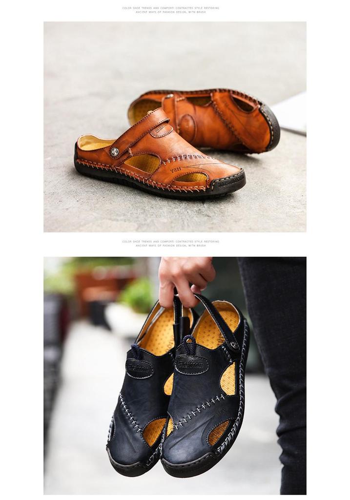 2025 Summer Plus Size Men's Closed-Toe Sandals & Casual Beach Shoes