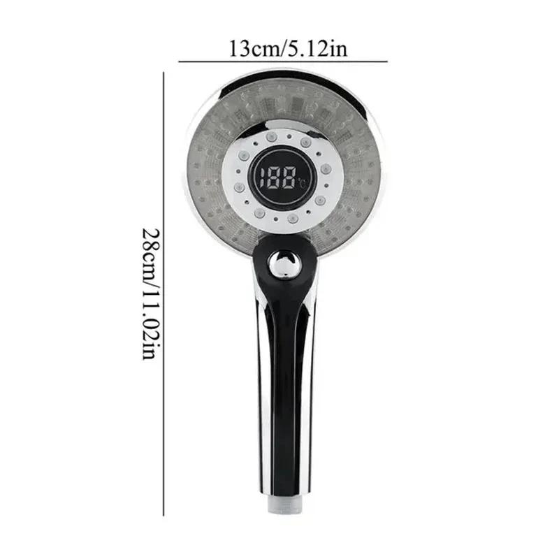 1PCS LED Shower Head Digital Temperature Control Shower Sprayer 3 Spraying Mode Water Saving Shower Filter Bathroom Accessories
