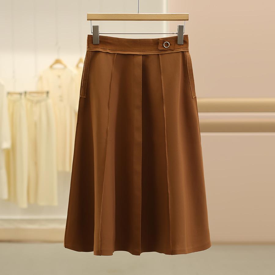 

Temperamental High-Waisted Drape Knee-Length Slimming Skirt for Autumn by Wei Mei Small