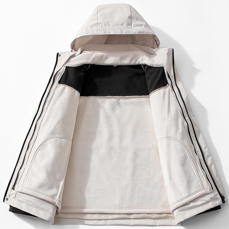 Women's Windproof Waterproof 3-in-1 Fleece-Lined Mountaineering Suit, Thickened Warm Two-Piece Set