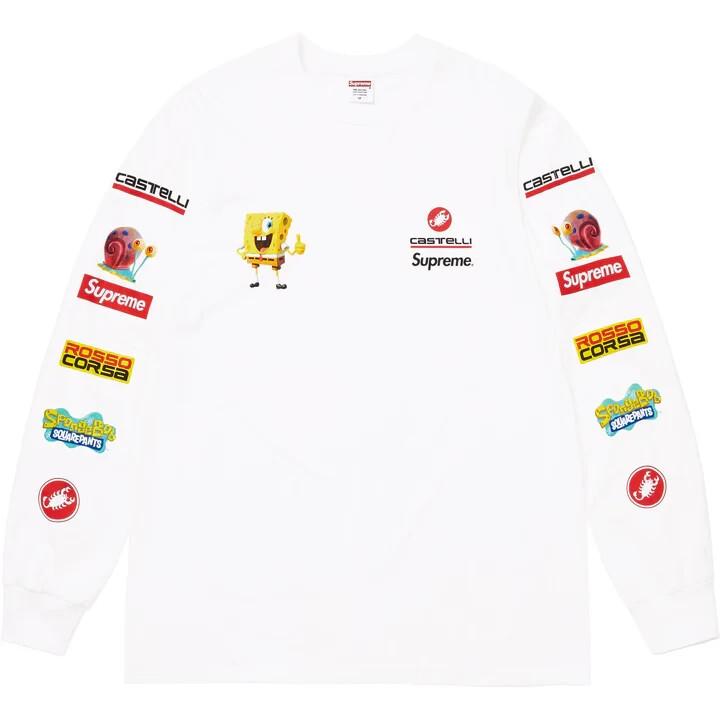 Supreme SpongeBob Castelli Racing L/S Tee White M