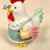 Weatherproof Resin Garden Decor Cartoon Hen Statue with Eggs Pastoral Style Figurine for Handmade Farmhouse Kitchen Ornaments Yard Patio Decor