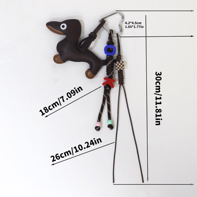 Portable PU Sausage Dog Keychain Holder Lightweight Key Ring Creative Animal Design Keyring For Everyday Use