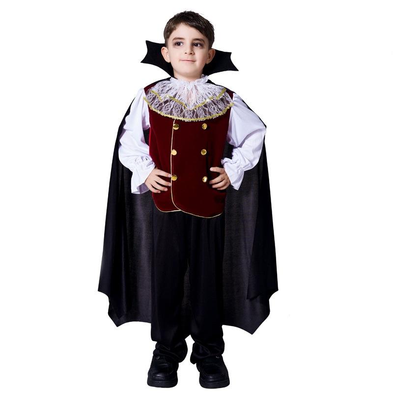 Boys Kids Royal Vampire Halloween Cosplay Fancy Dress Costume Outfit