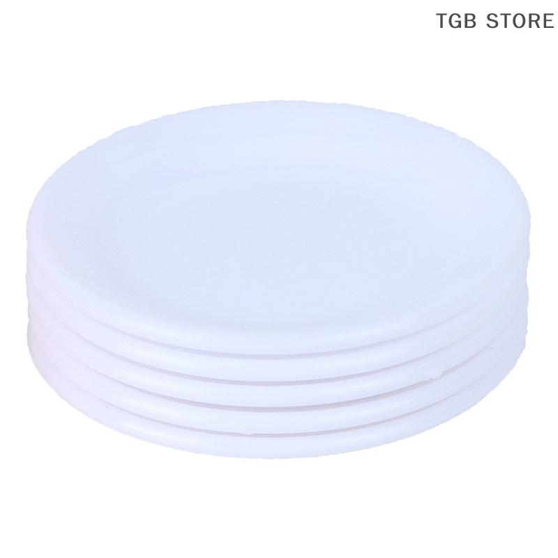 5Pcs/Set Plastic Dishes Plate Model Toy 1:12 Dollhouse Miniatures Pretend Play Kitchen Accessories