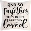 Farmhouse Decorative Pillow Covers Set of 4 Home Sweet Home pirational Quotes FarmhouseThrow Pillow Covers Cushion Cover 18 x 18 Inch for Sofa