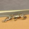 Brass Vintage Cheetah Small Statue Desktop Ornaments Lucky Animal Stomping Leopard Figurines Miniatures Crafts Decorations