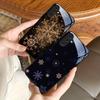 Snowflake Artistic Luxury Black Frame Glass Phone Case for Samsung Galaxy S26 S25 S24 S23 S22 S20 FE Ultra Plus anti drop Cover