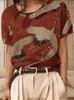 Blumenprint Rundhals Pullover Kurzarm Strickpullover für Damen - Sommer 2026 Edition