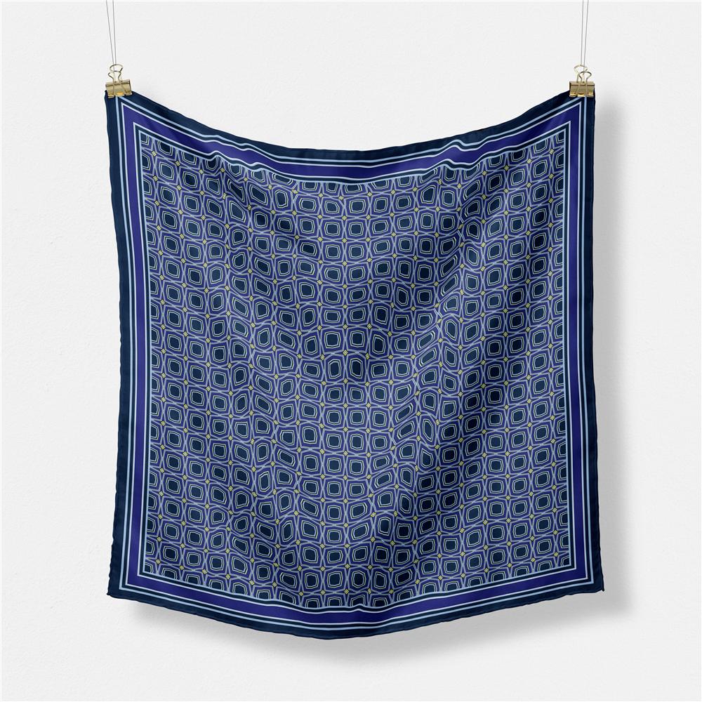 Twill Silk Scarf Woman Cashew Painting Square Scarves Wraps Bandana Small Hijab Silk Foulards Tie Headband Neckerchief 53CM