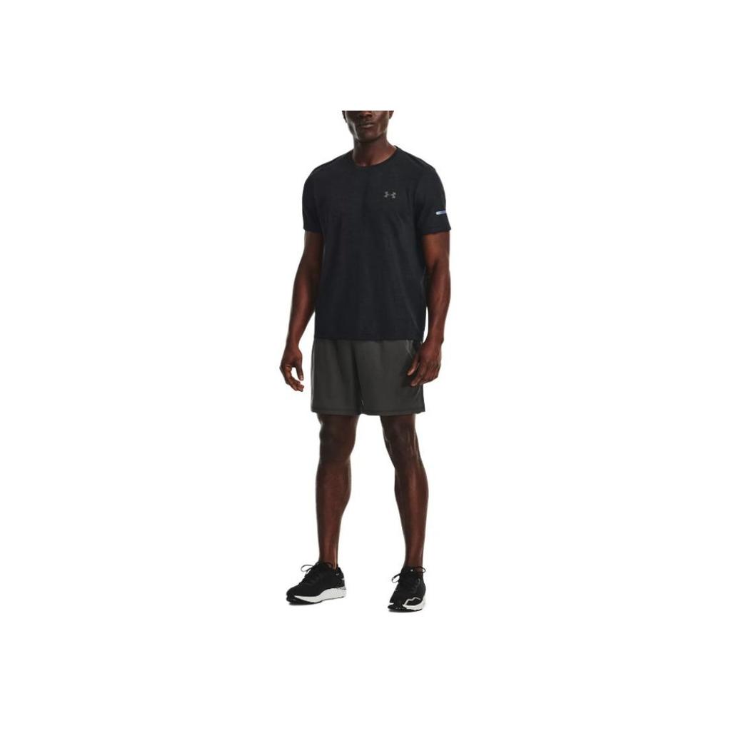 Under Armour Solid Color Elastic Waist Running Shorts Men Bottoms Black 1376510-001