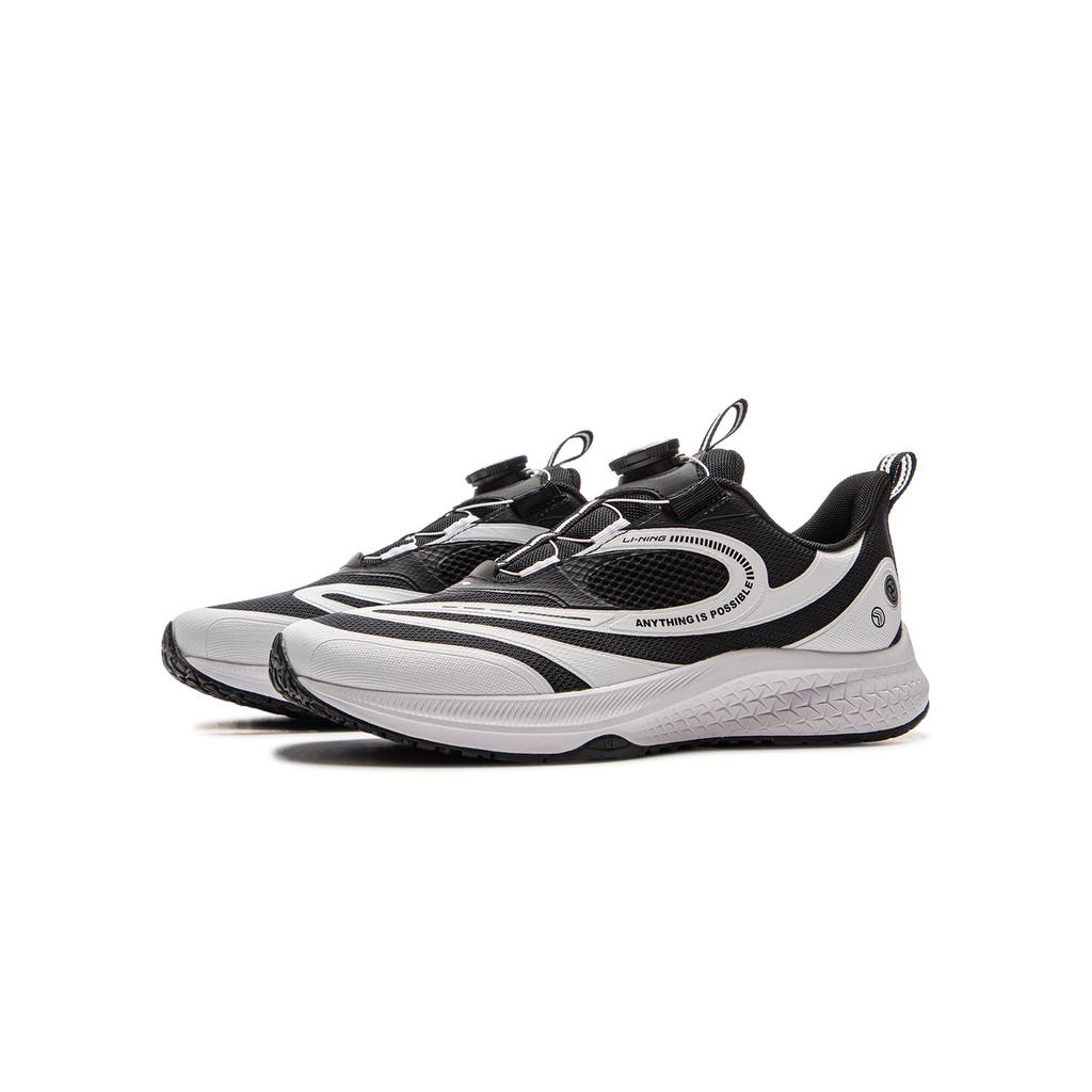 Li Ning Kids Running Shoes Comfortable Durable Rebound Breathable Low Top Kids Sneaker Black Standard-White YKFV052-1