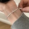 PANJBJ 925 Silve Beads Letters Bracelet for Women Girl Gift Punk Good Luck Simplicity Jewelry