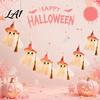 Whimsical Witch Hat Ghost Decor LED String Lights for Halloween Decorations Cute Hanging Gauze Lamps Holiday Room Ornament with Warm White