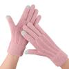 Women's Knitted Gloves Winter Warm Fleece Thickened Jacquard Split Finger Wool Touch Screen Gloves