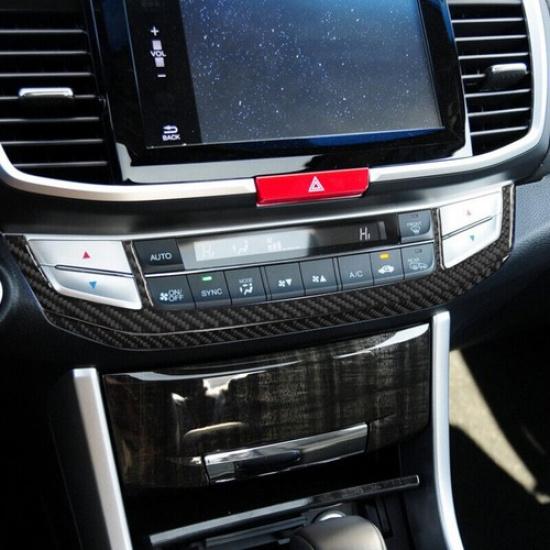 For Honda Accord 13-17 Carbon Fiber Interior AC Console Frame Cover Trim Type A