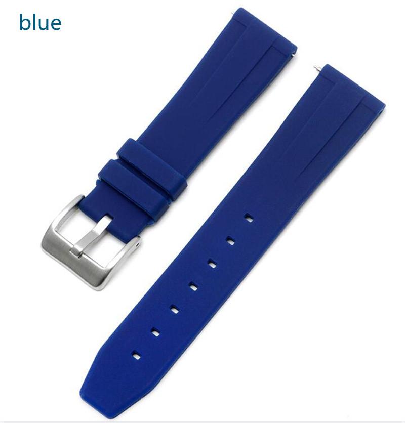 Natural Green Fluoro Rubber Watchband 18 20 22mm Black Blue Gray Brown Swift Bar Pin Clasp Strap Fit For Seiko RX Tissot Watch