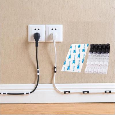 20pcs/pack Self-adhesive Wire Organizer Line Cable Clip Buckle Plastic Clips Ties Fixer Fastener