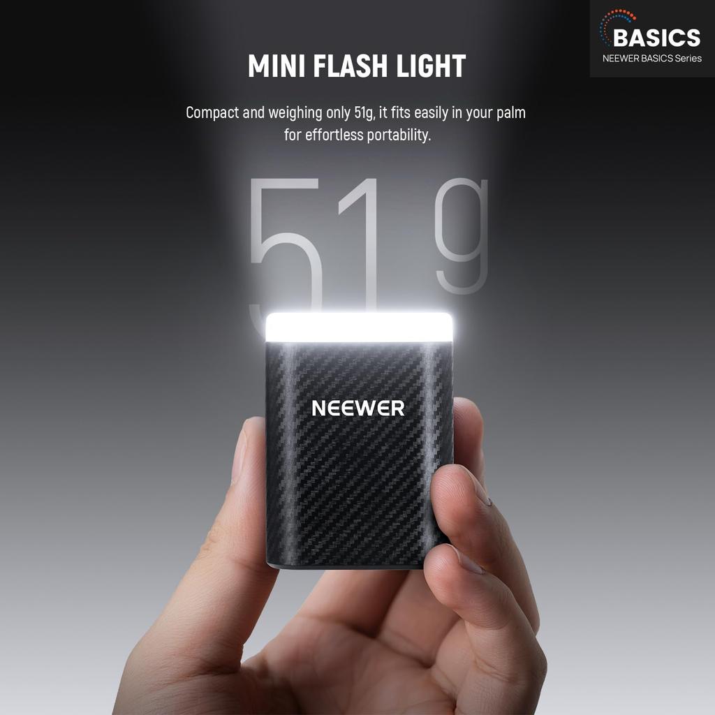 NEEWER BASICS Mini Camera Mini Flash Compact Speedlight Compatible with Fujifilm DSLR Cameras and Digital Hot Shoe 800mAh LED Video Fill Light with