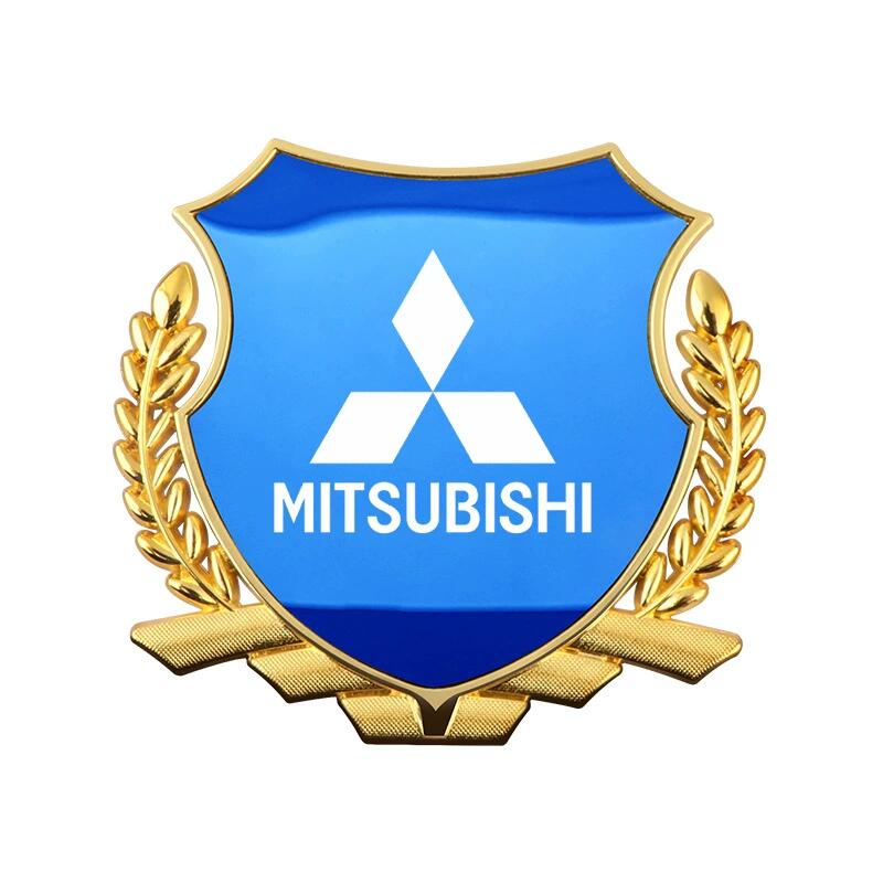 Car Metal Wheat Badge Sticker Window Shield Decals For Mitsubishi Outlander Lancer ASX Eclipse L200 Pajero Delica Mirage Attrage