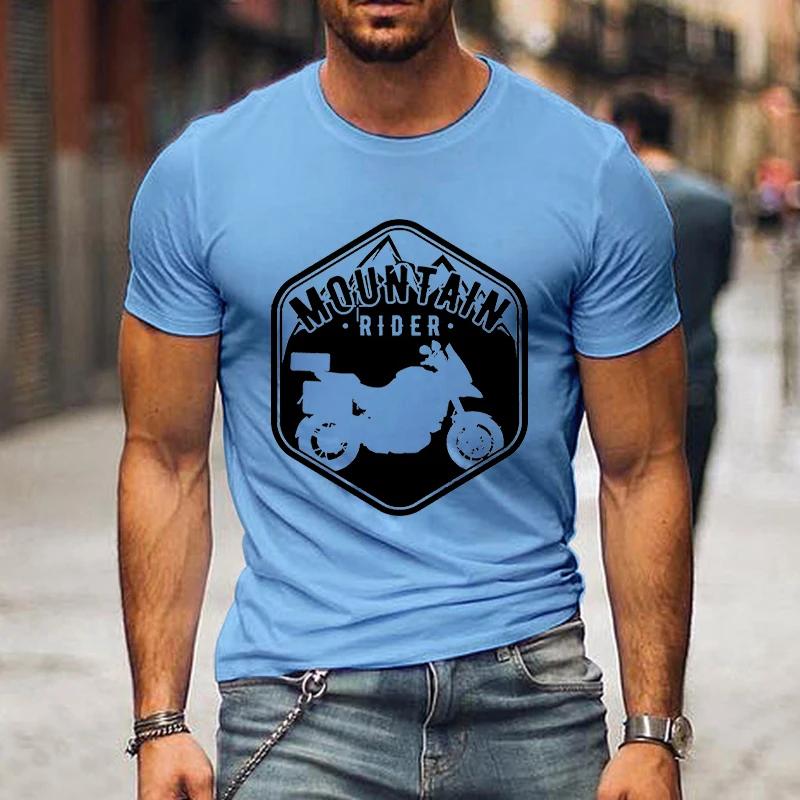 Mountain Rider Moto Club Shirt Graphic T Shirts Men Clothing Short Sleeve T-shirts Street Motorcycle Tshirts Loose Men Camisetas