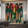 Christmas Gingerbread Man Printed Curtains Pole Bag Decorations Daily Home Room Made Of Polyester