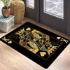 Large Non Slip Crystal Velvet Mat 3D Golden Playing Cards Minimalist Design Plush Floor Mat Indoor Outdoor Entrance Kitchen