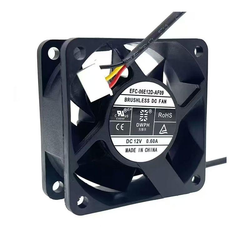EFC-06E12D EFC-06E12D-AF09 6025 12V 0.60A 60X60X25mm 60mm 6cm Server Inverter Power Supply PSU Axial Cooling Fan