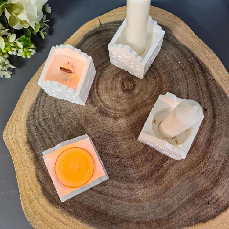 Artistic Home Shape Silicone Mold Candlestick For Crafting Beautiful Jewelry Unique Soaps And Festive Candle