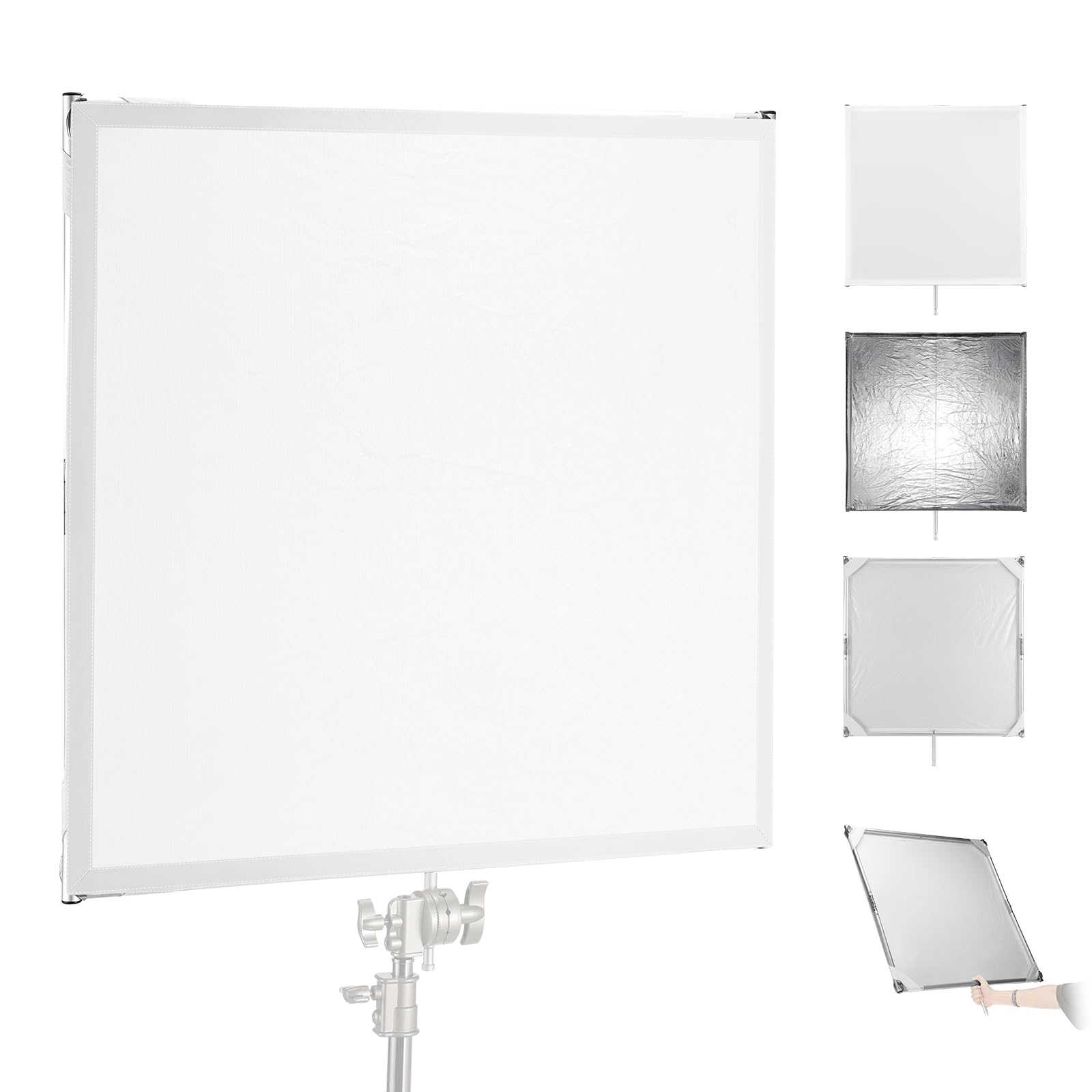 

NEEWER Photography Reflector Light Diffusion Panel Scrim Kit Sunscrim Reflector Reflector with Baby Pin Handle 90x90cm Foldable Frame 3 in 1 Diffusion