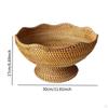 Footed Fruit Basket Bread Table Centerpiece Rattan Bowl Tray for Party Dining