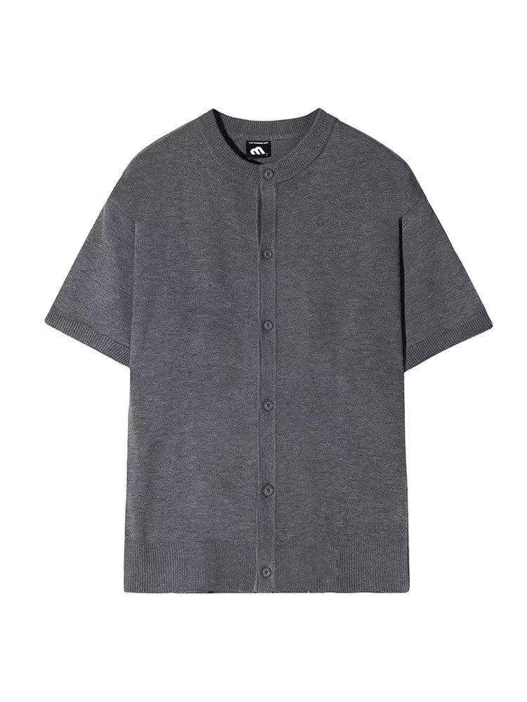 Korean Design Casual Knit T-Shirt - Trendy Summer Short Sleeve, Versatile High Street Style