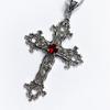 Creative Flower Pattern Cross Diamond Necklace Goth