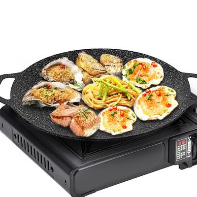 Outdoor Cookout Medizinischer Stein Grillplatte Karabiner Haushaltsgrillpfanne Runde Grillpfanne Pfanne Teppanyaki