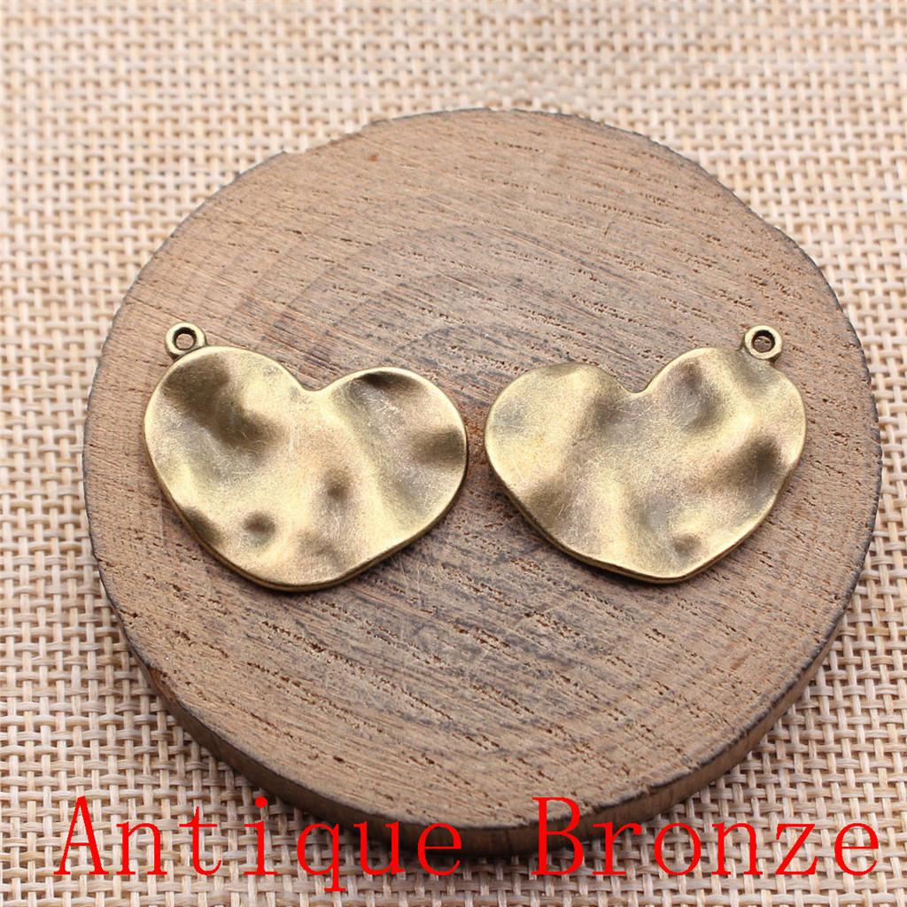 Big Heart Shaped Charms Pendant For Bracelet Necklace Jewelry Making Craft Findings