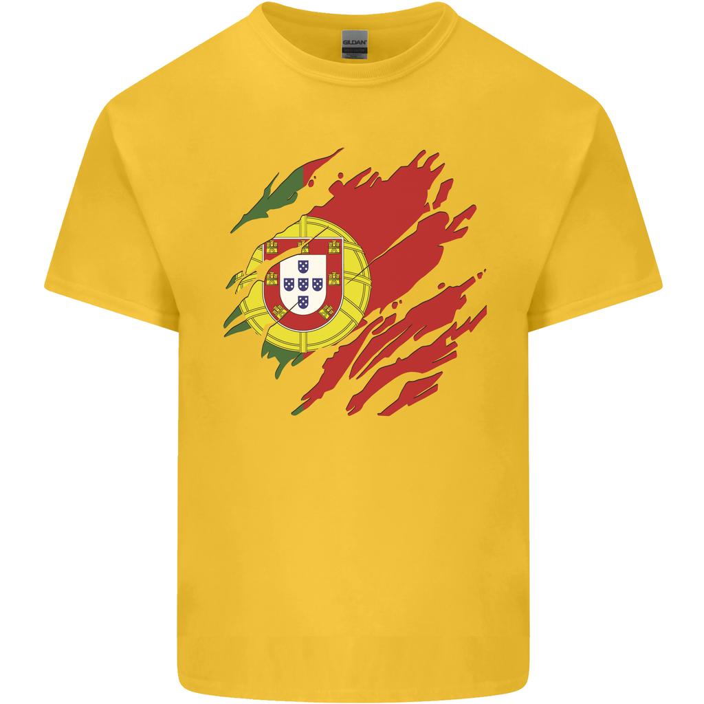 Torn Portugal Flag Portuguese Day Football Unisexs Light Cotton TShirt