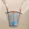 1pc Foldable Mesh Laundry Basket with Handle Breathable Folding Portable Dirty Clothes Organizer Bags Large Capacity Storage Bag