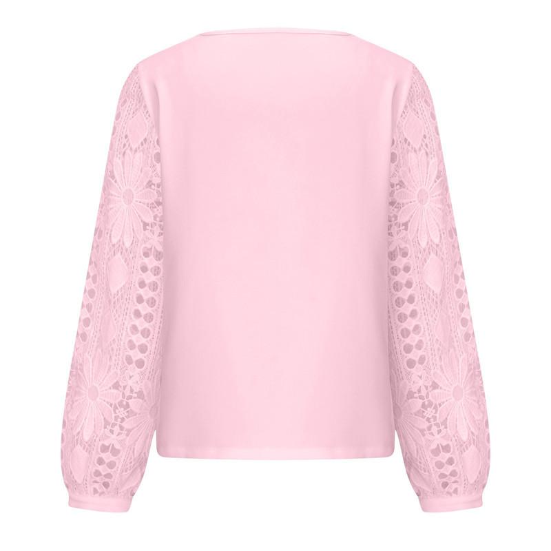 Jarní a podzimní dámská móda elegantní krajkový sestřih pletený peplum top
